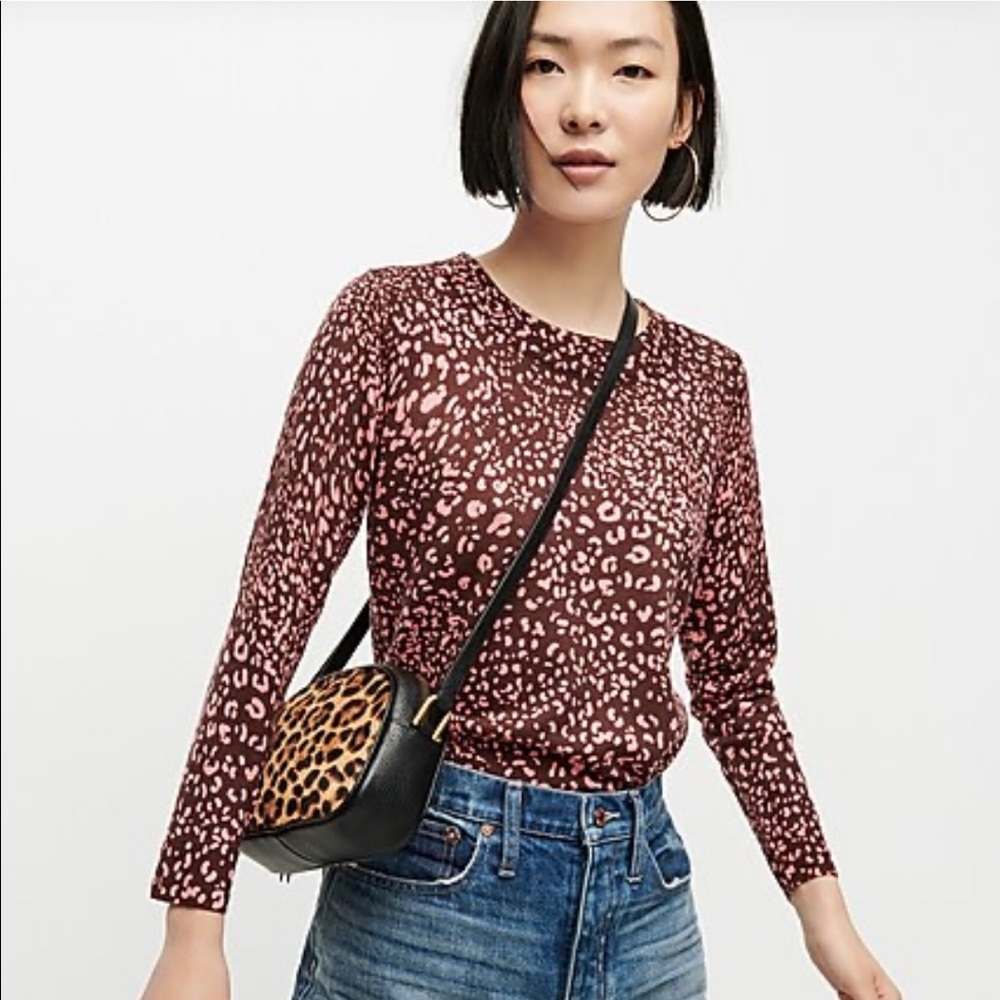 J. Crew Tippi Merino Wool Sweater Leopard